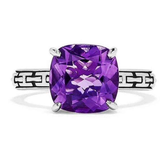 Jewelry - Gorgeous 925 Silver Amethyst Ring New